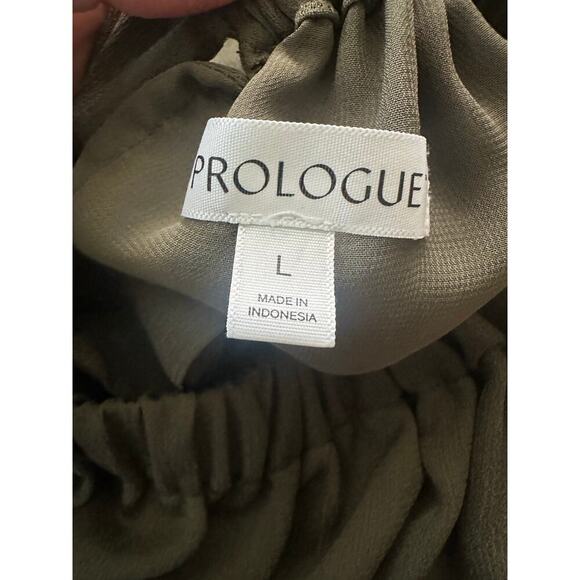 Prologue Sleeveless Shift Dress Olive Green Minimalist Midi – Women’s L - Picture 3 of 5